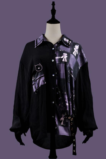 [Reservation product] Devil Heart Punk Shirt