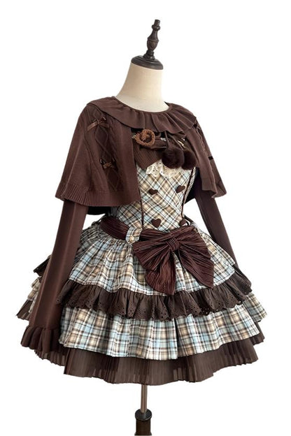 [September 16 Reservation Deadline] Afternoon Tea Sweet Chocolate Check Dress Suit