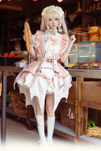 [Reservation product] Peach and mangoopinkute style suspender dress