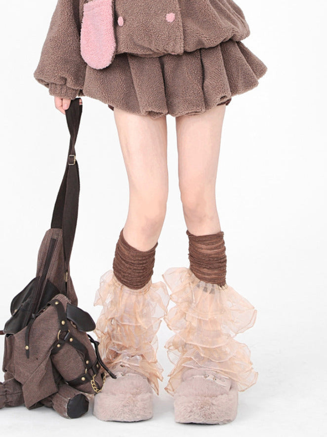 Bear Hood & Scarf Boa Jacket + Skirt