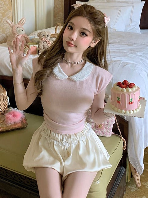 フレンチシルクニットトップス