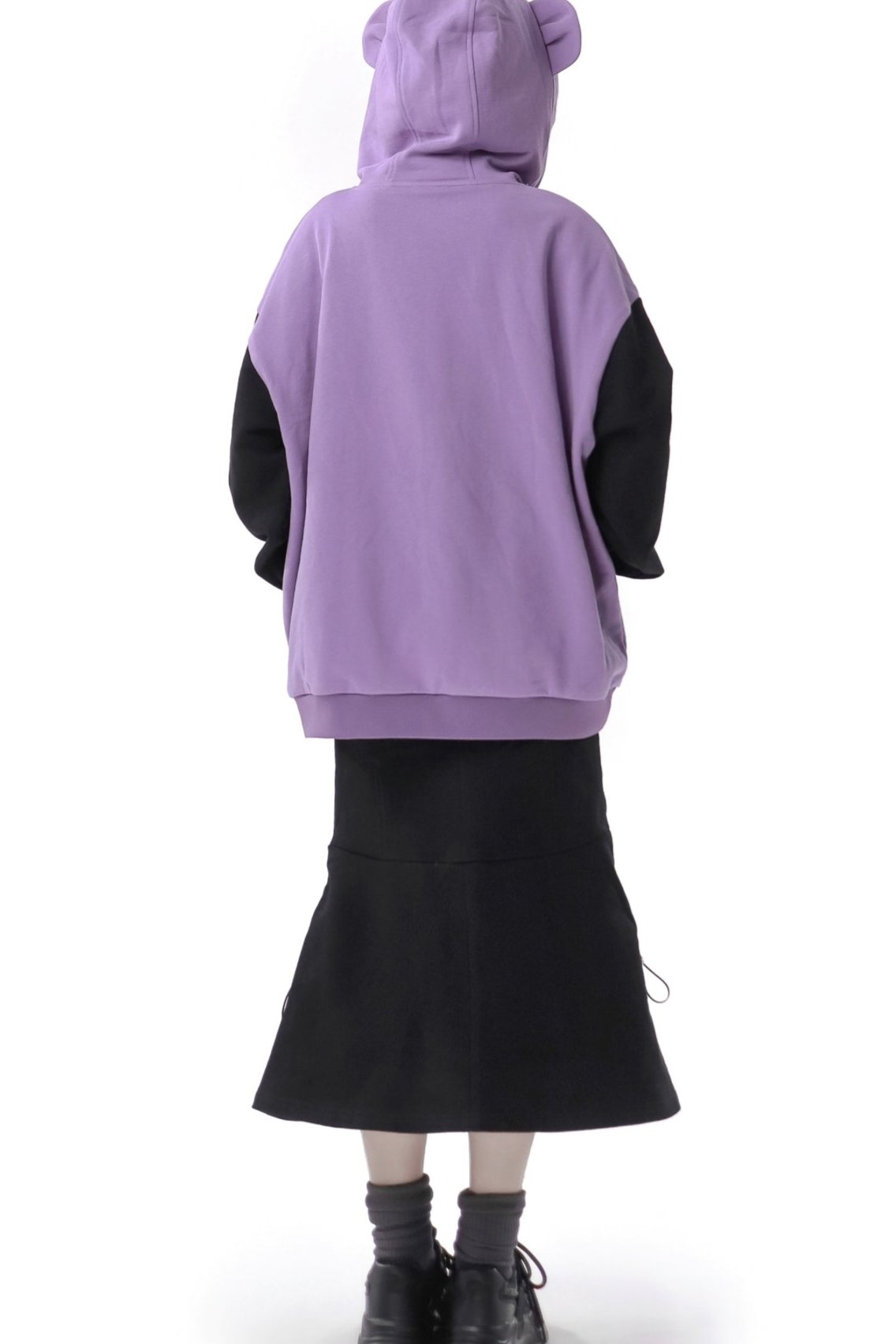 Purple-Black Slimming Sweat Skirt Set-Up