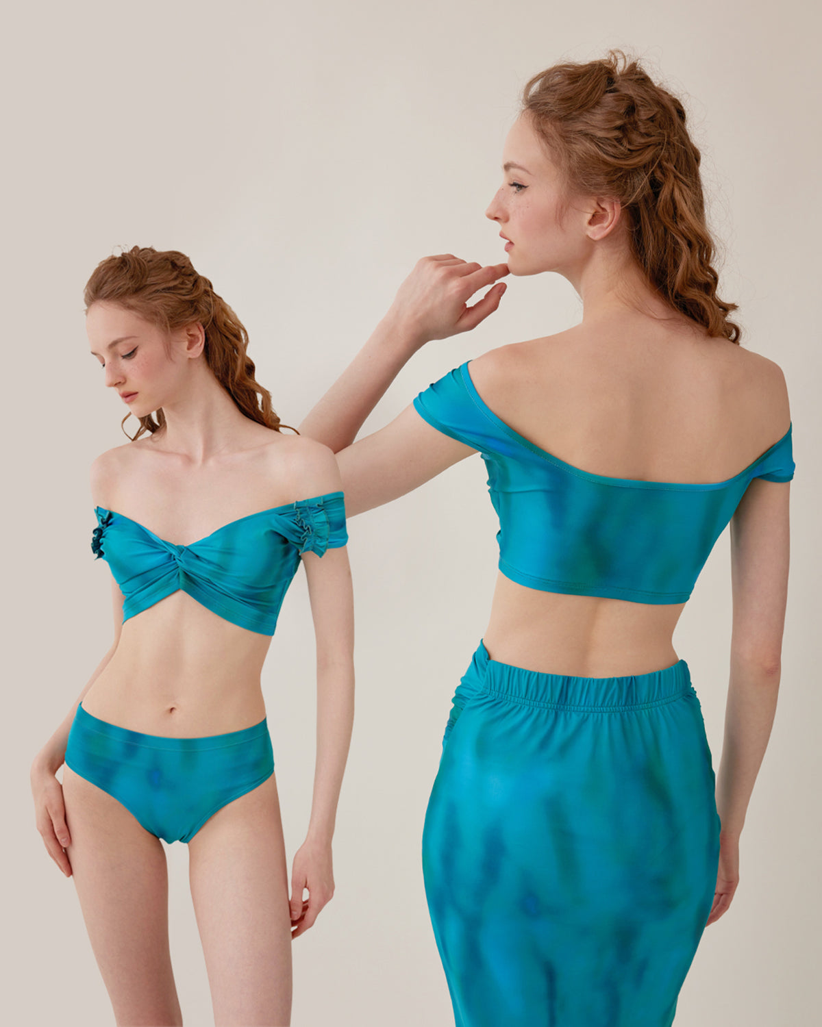 Tie-Dye Mermaid 3-Piece Set-Up Swimsuit