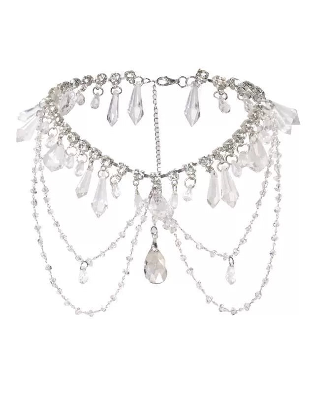 ムーンライトアシンメトリックコルセットトップス+ゴージャスネックレス