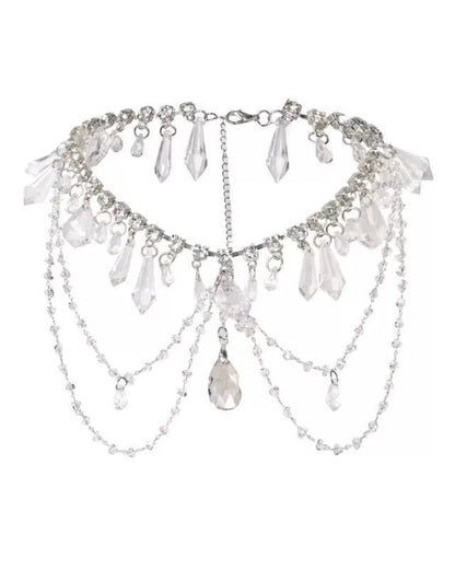 月光花卉束胸上衣+袖子+华丽项链