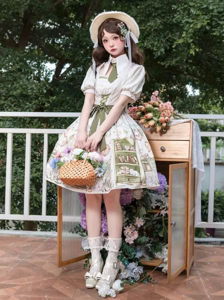 Green Retro Girl Lolita Dress