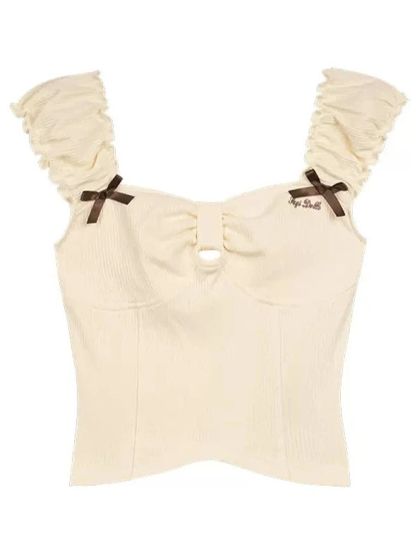 Creamy Double Little Short Tops