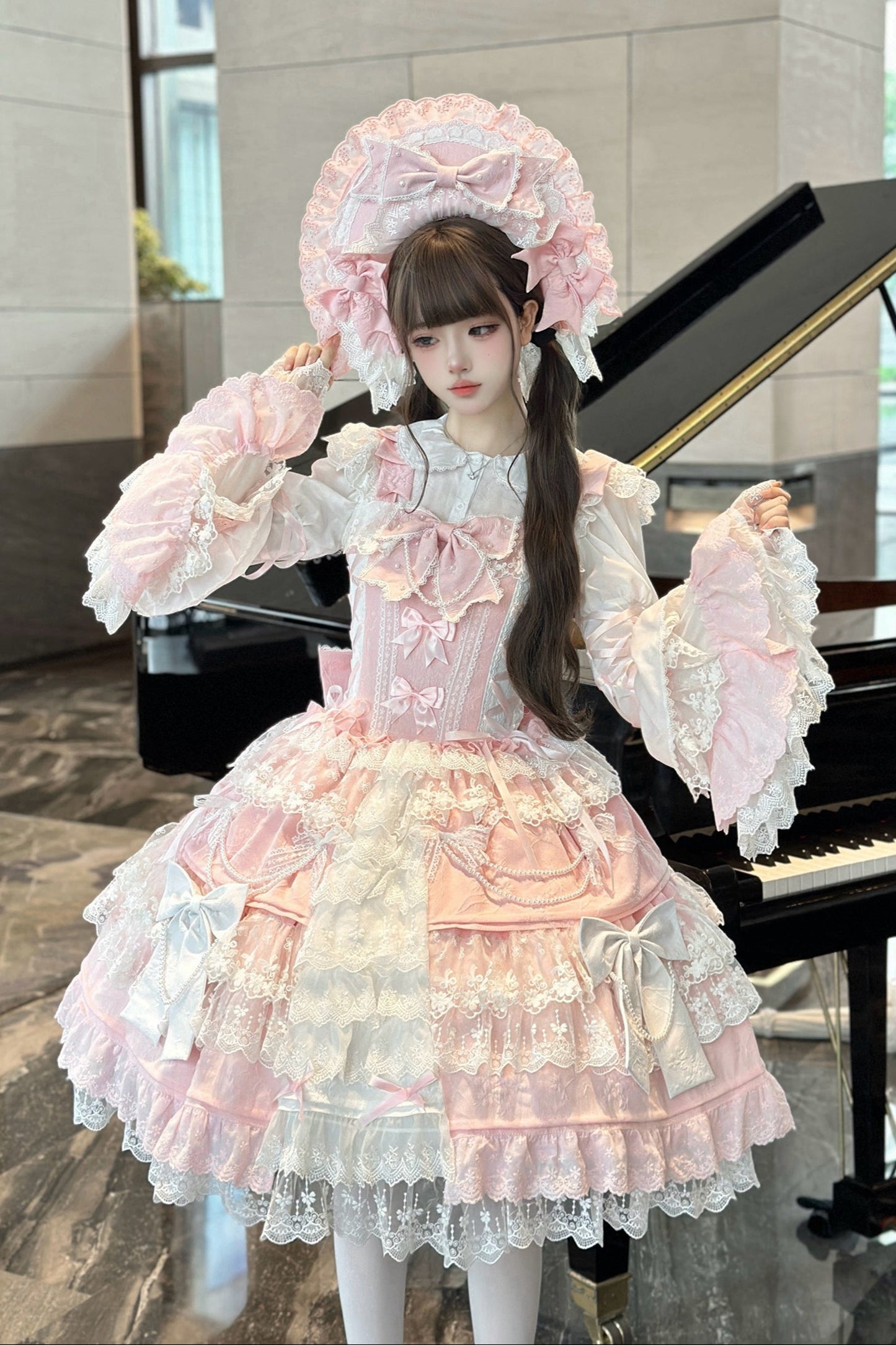 【予約商品】ピーチラビットアンティークドールゴージャスロリータドレスセットアップ