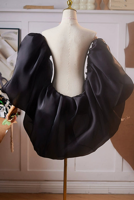 ヘップバーンサテンバルーンスリーブ