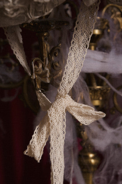 French Rococo Elegant Rabbit Ear Cap + Mesh Flat Cap + Mesh Bow Cap