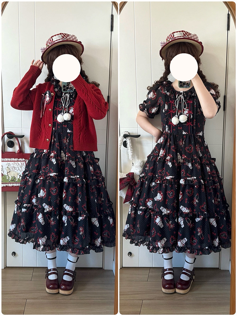 [Pre-order Deadline: January 31] Forest Berry Rabbit Series Daily Puff Sleeve Dress