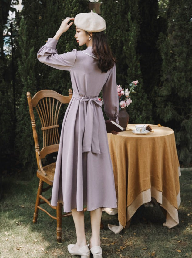 French Style Retro Mid Length Dress – Belchic