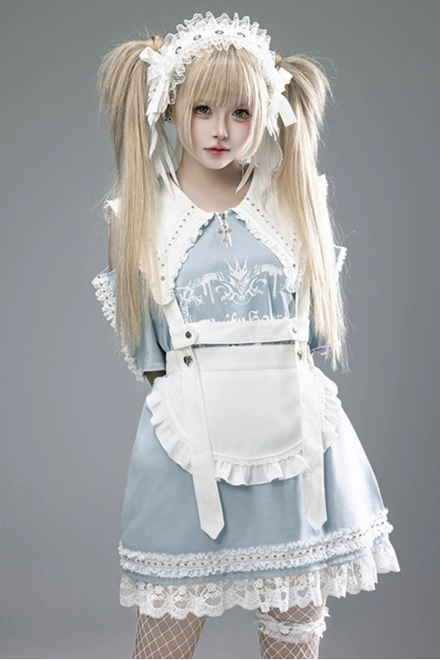 Witch Apprentice Subculture T-shirt Dress + Suspender Apron