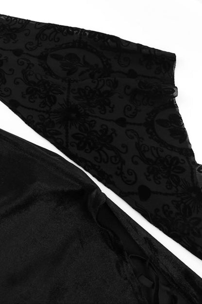 Vintage Gothic Slit Suede Dress