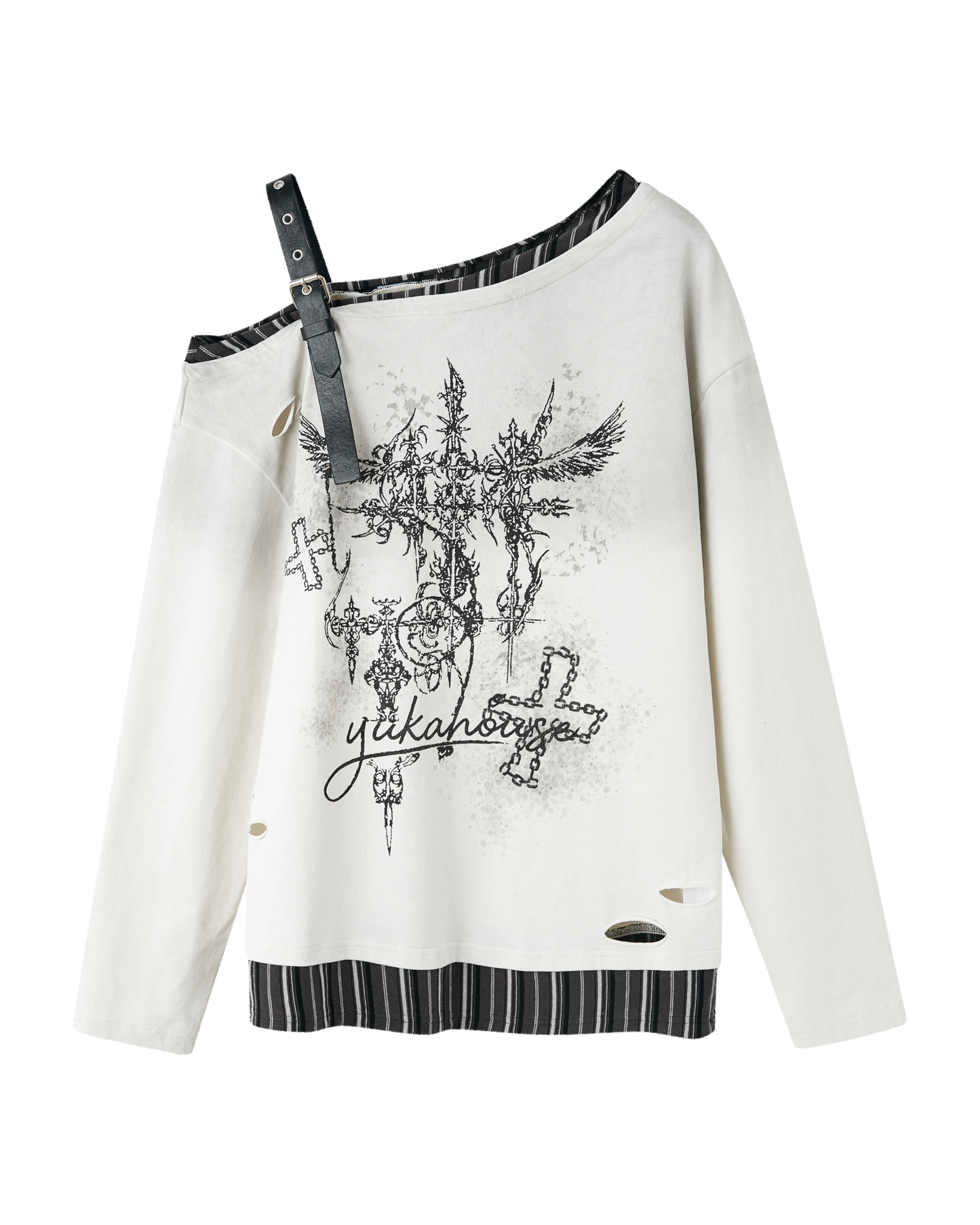 サブカルチャーワンショルダールーズトップス