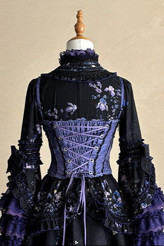 【9月13日予約締切】Purple/Dark Purple Gothic Lolita Elegant Lace Corset Bustier Top