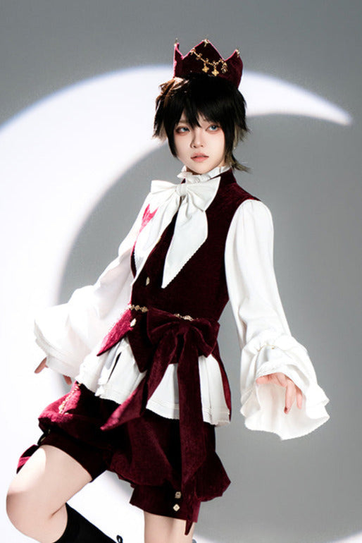 ハンティングラビットレトロレッドゴシックプリンスクラウンハット