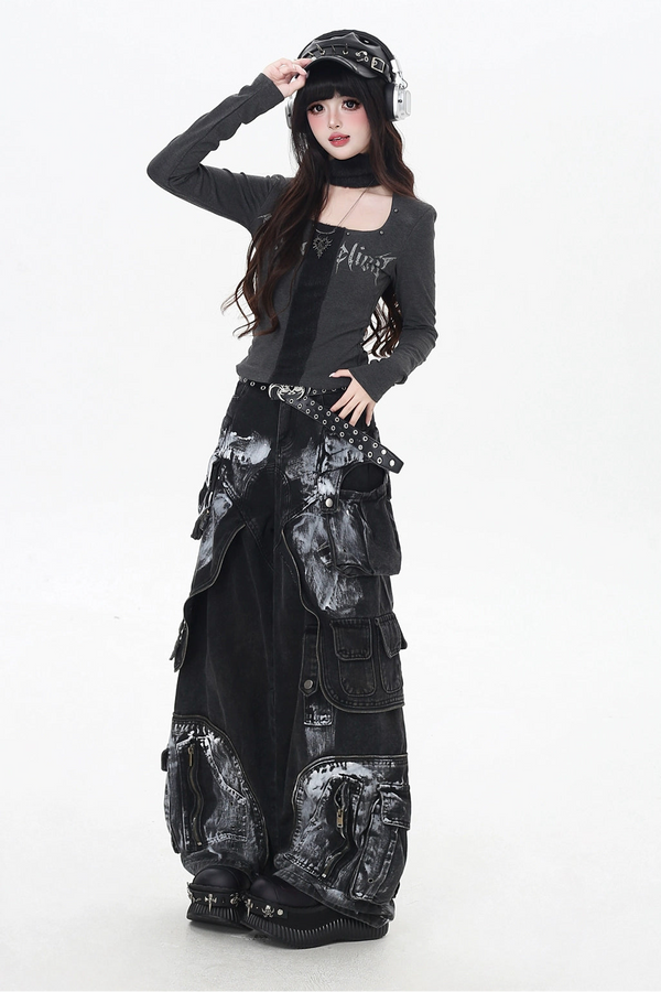 Y2K Gothic Slim Top