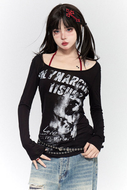 スウィートクールY2Kスリムトップス