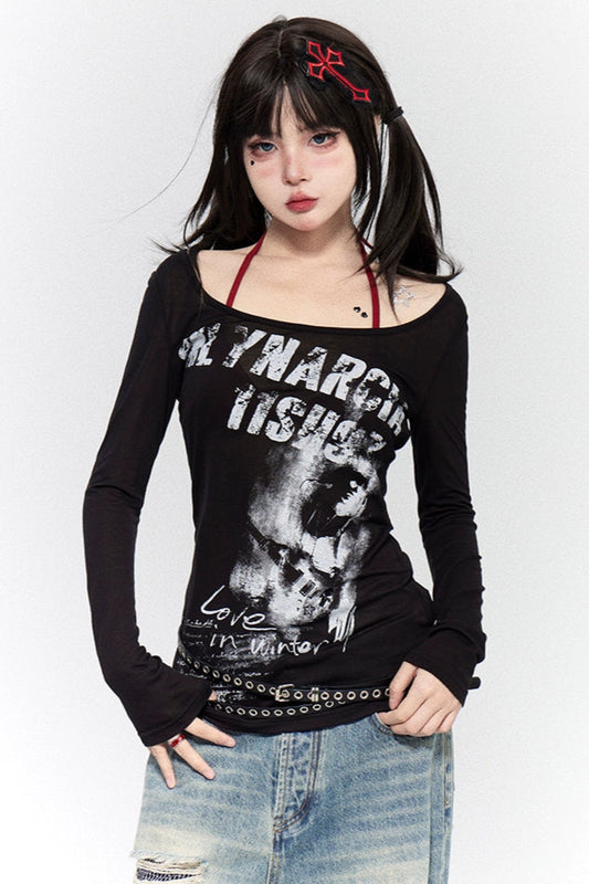 スウィートクールY2Kスリムトップス