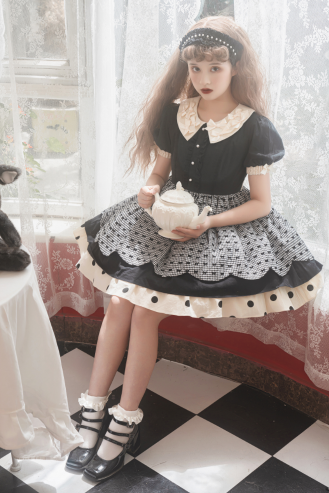 Peach Soda Dot Doll Lolita Dress