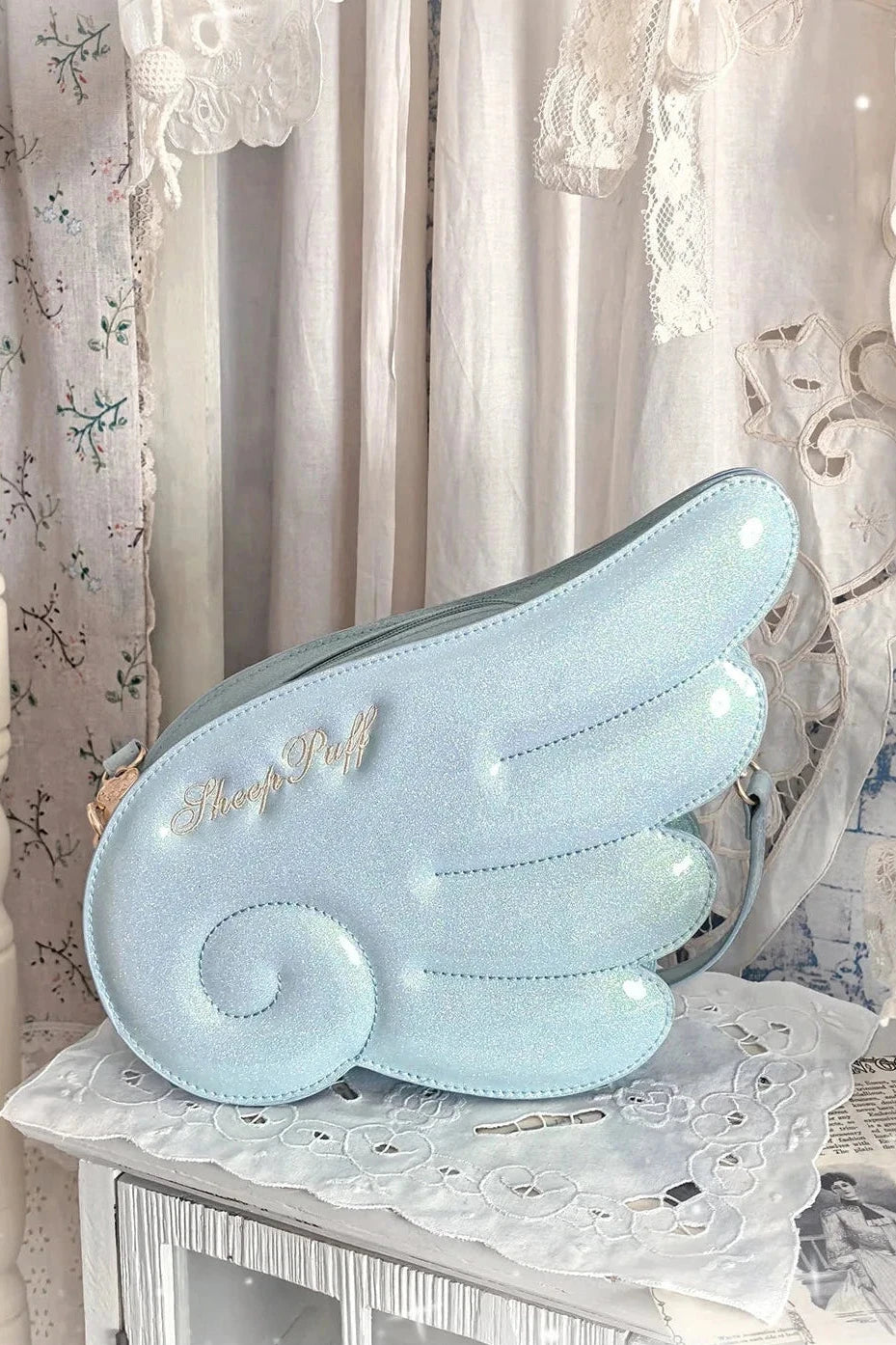 【10月28日予約締切】Black/White/Pink/Mint Sparkle Angel Wing Handbag Crossbody Bag