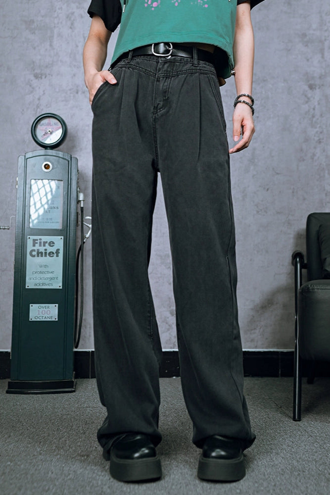 Straight leg wide leg pants