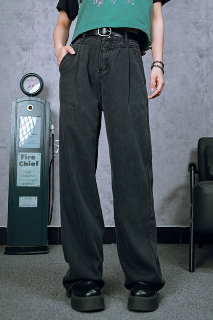 Straight leg wide leg pants