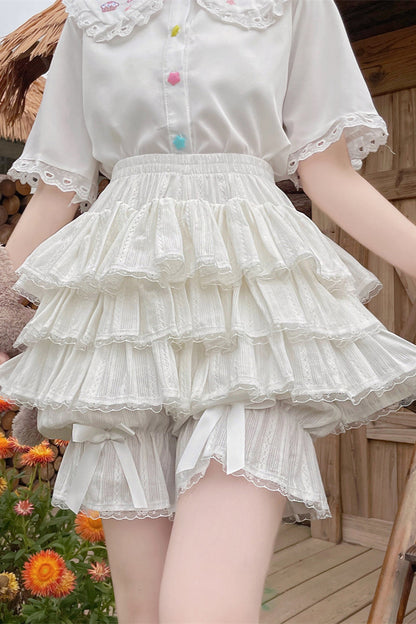 キュートフリルティアードスカートパンツ