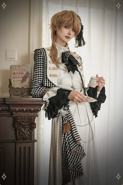 【予約商品】チャーチクワイアゴシックロリータハウンドストゥースドレスアンドプリンススーツフルセット＋コンプリートセット＋ハット