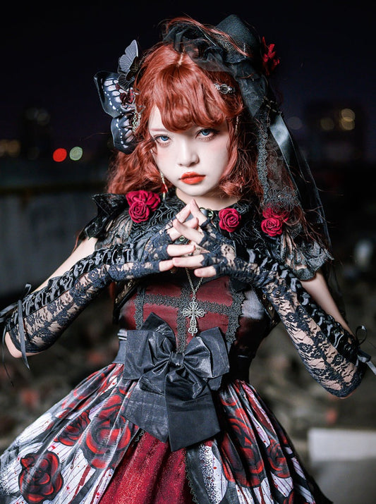 Halloween Gos Bloody Rose Accessories Set