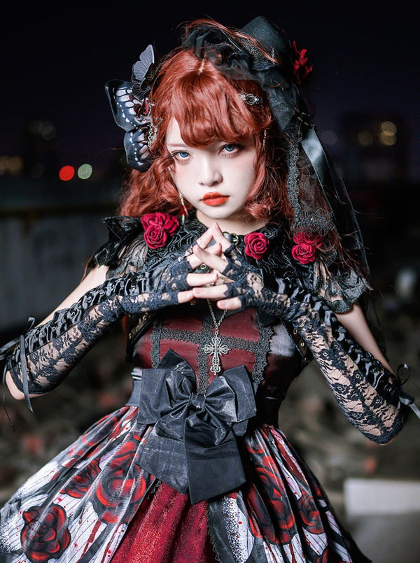 Halloween Gos Bloody Rose Accessories Set