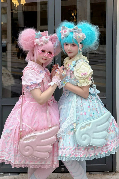 【10月28日予約締切】Black/White/Pink/Mint Sparkle Angel Wing Handbag Crossbody Bag