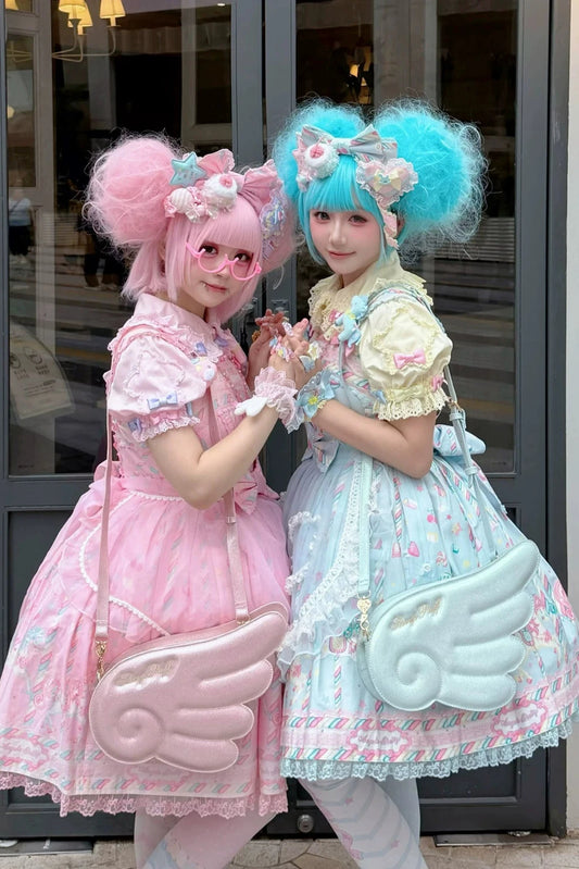 【10月28日予約締切】Black/White/Pink/Mint Sparkle Angel Wing Handbag Crossbody Bag