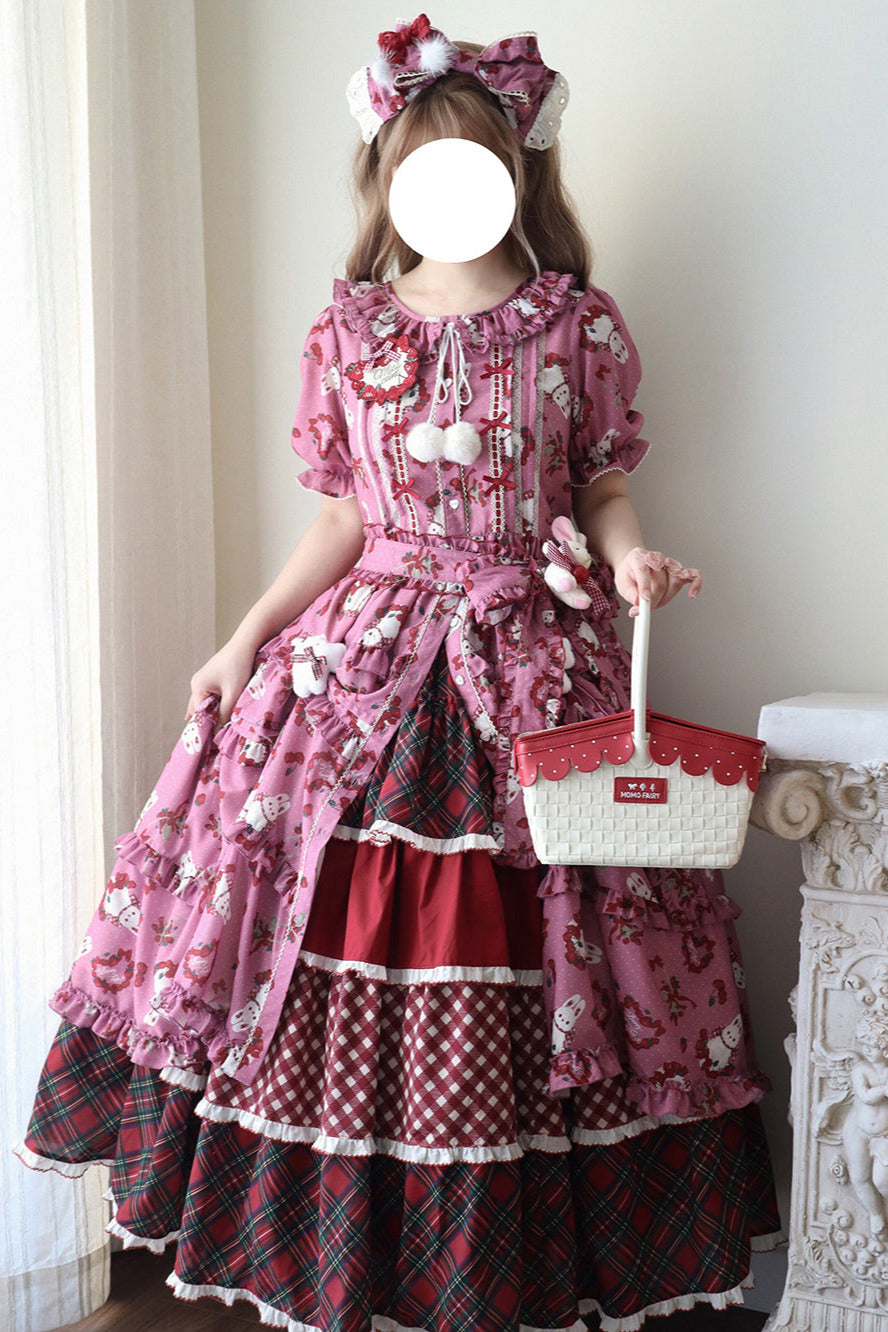 [Pre-order Deadline: January 31] Forest Berry Rabbit Series Daily Puff Sleeve Dress