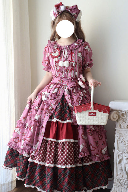 [Pre-order Deadline: January 31] Forest Berry Rabbit Series Daily Puff Sleeve Dress