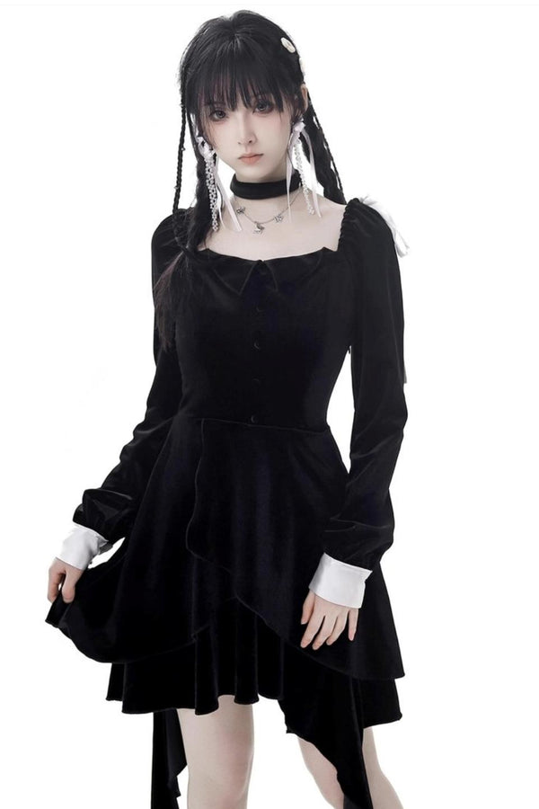 Velvet Slim Waist Party Dress