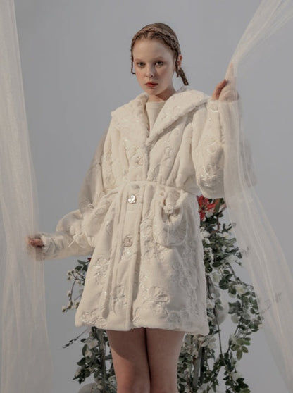 Paris Week French End Flower Fur Coat