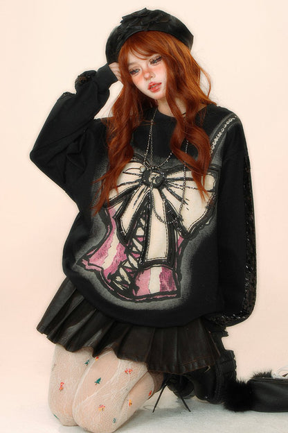 クールボウハンドペイントスウェット