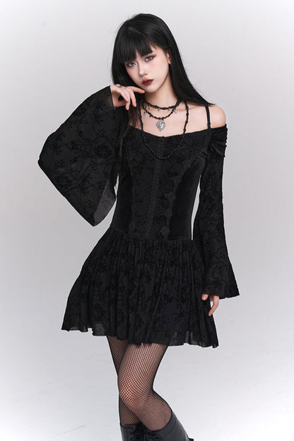 Wrap Sleeve Off Shoulder Mode Dress