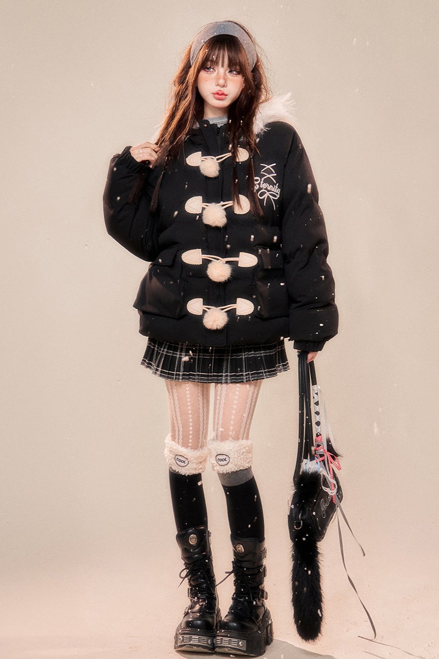 サシーシックンドフーディーコットンジャケット