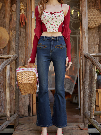 Tight cardigan top + camisole + asymmetrical skirt