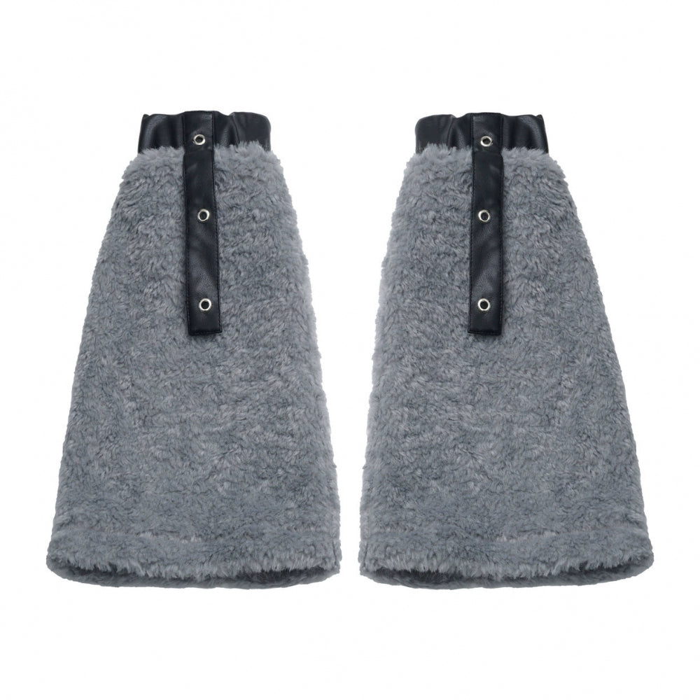 パッチワークファーフードコート+パンツ+シャツ+スカート+レッグカバー