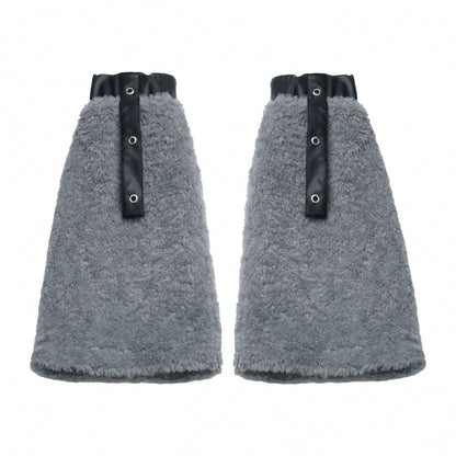 パッチワークファーフードコート+パンツ+シャツ+スカート+レッグカバー