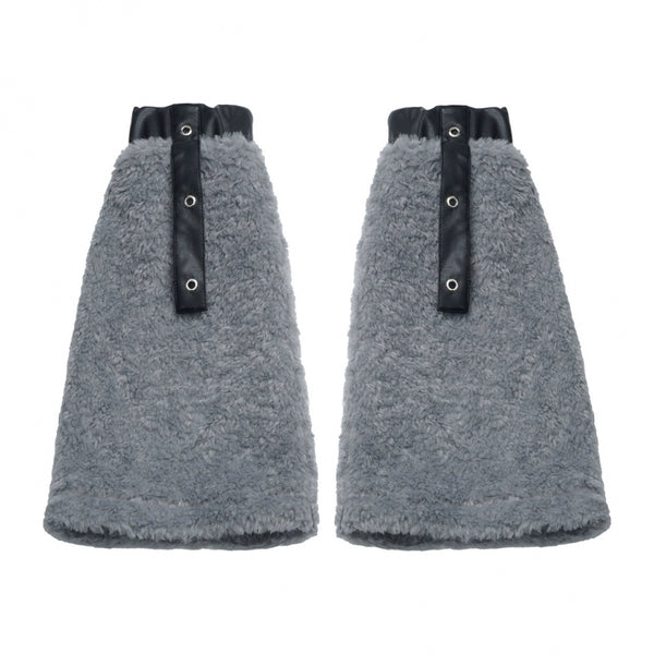 パッチワークファーフードコート+パンツ+シャツ+スカート+レッグカバー