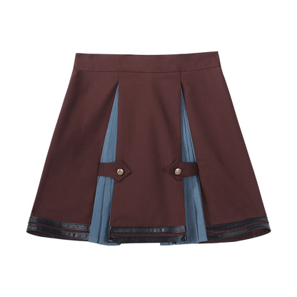 【予約商品】英国風カレッジシャツ+スカート+ベルト