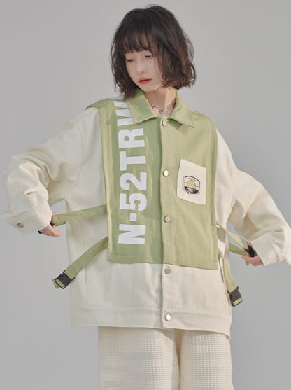 Logo faux two-piece jacket