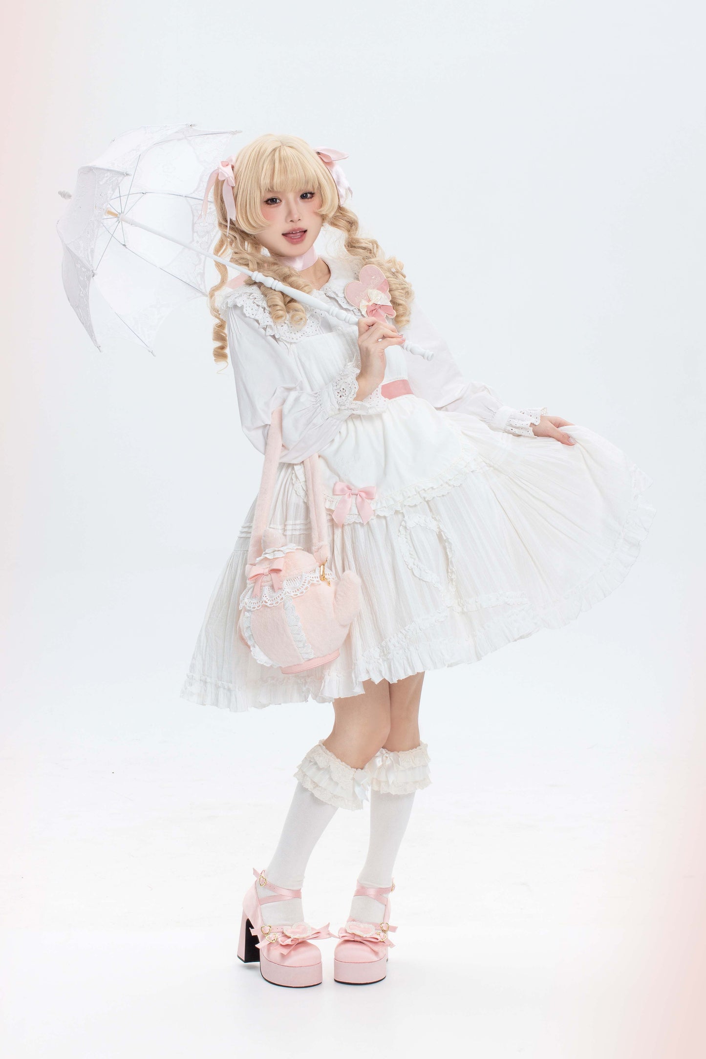 ピュアピンクティーポットバッグ