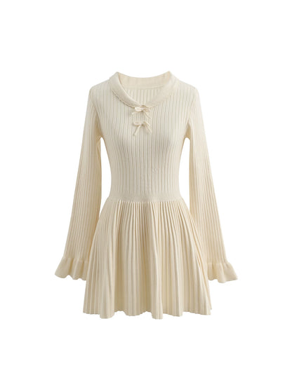 プリーツスイートニットドレス