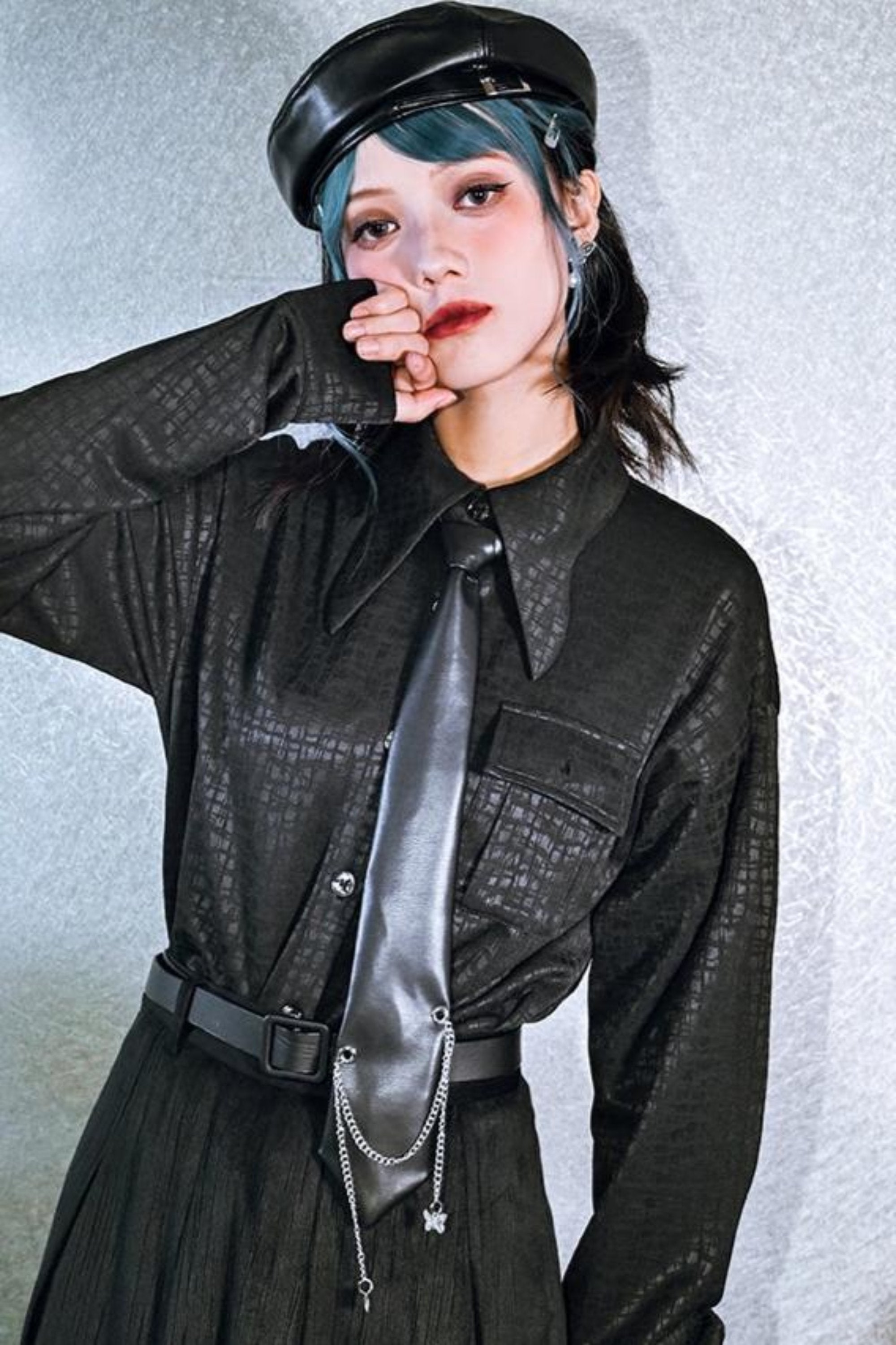 Butterfly Shadow PU leather tie – Belchic